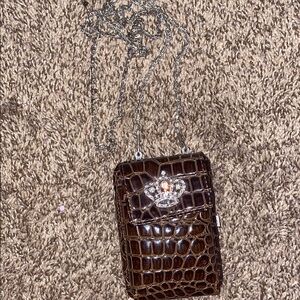 Elegant Brown Crocodile Pattern Bag
